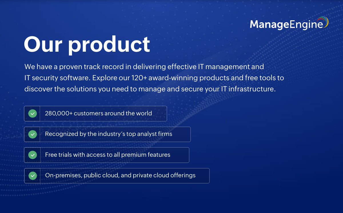 ManageEngine - IT Operations and Service Management Software